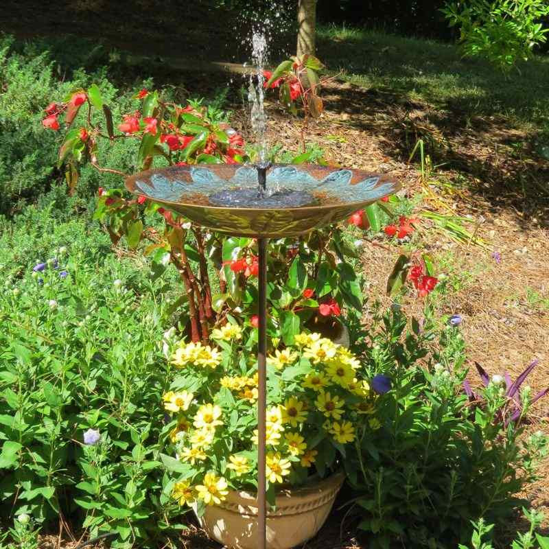 Tall Bird Bath with Solar Fountain