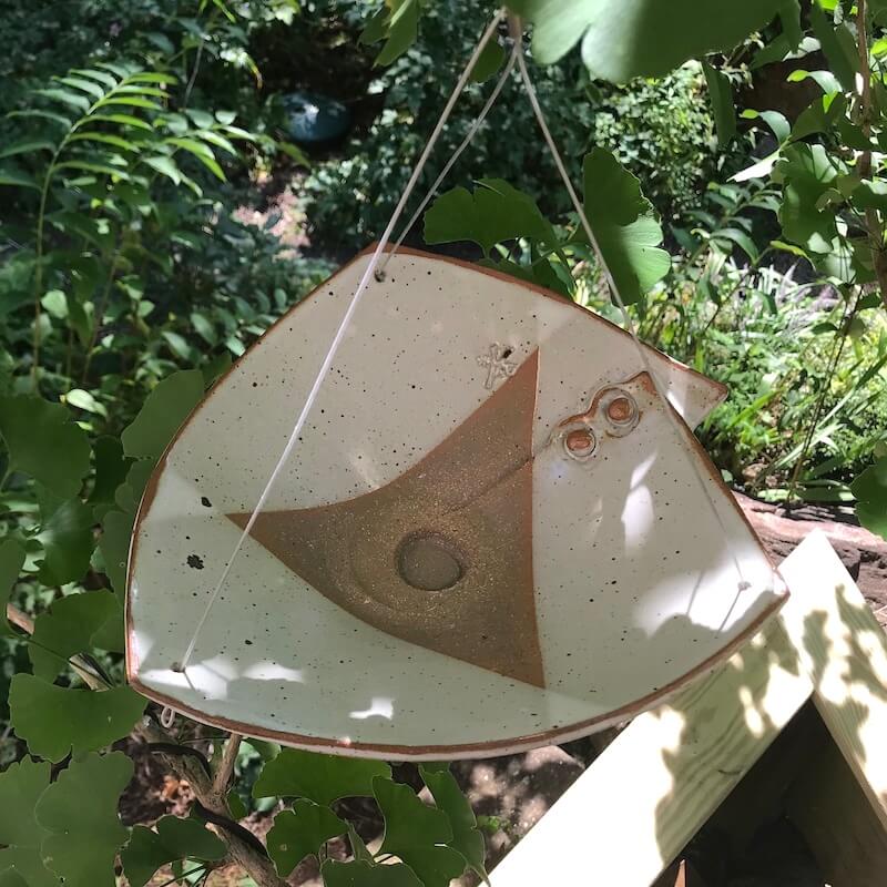 Stoneware Hanging Bird Bath White