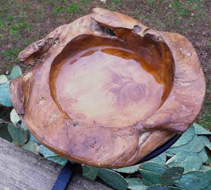 Teak Deck-Mount Bird Bath