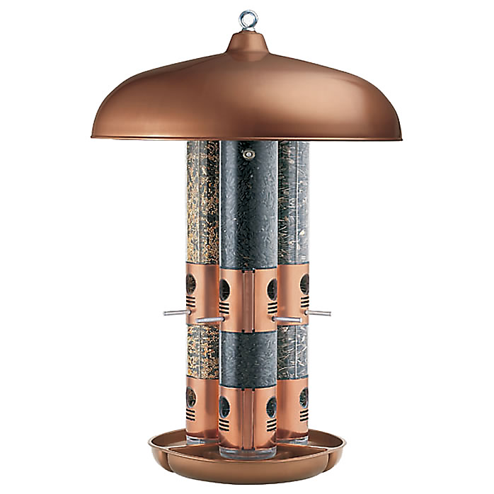 Large Capacity Triple Tube Bird Feeder with Copper Ports